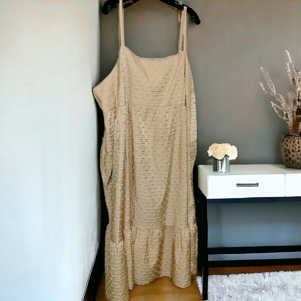 Kika Vargas NWT plus size textured empire midi dress 4x